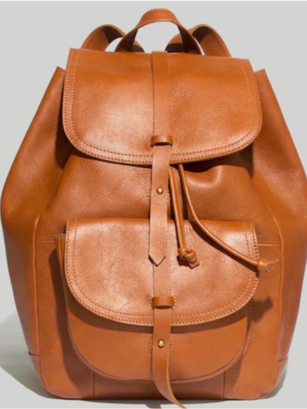 Madewell Leather Backpack in Cognac Tan